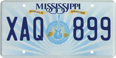 MS license plate XAQ899
