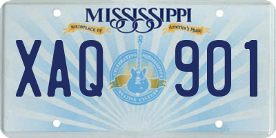 MS license plate XAQ901