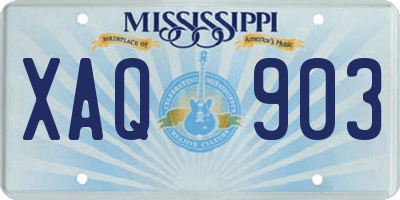 MS license plate XAQ903