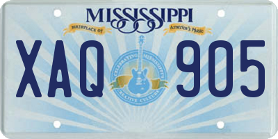 MS license plate XAQ905