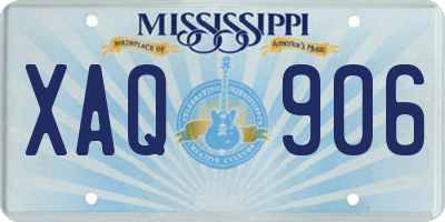 MS license plate XAQ906
