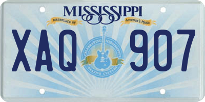 MS license plate XAQ907