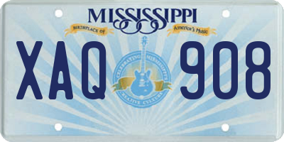 MS license plate XAQ908