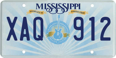 MS license plate XAQ912