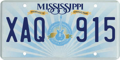 MS license plate XAQ915