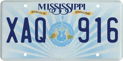 MS license plate XAQ916