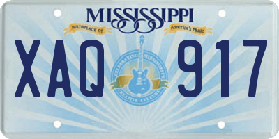 MS license plate XAQ917