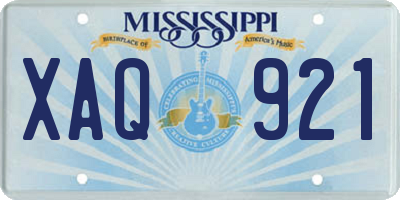 MS license plate XAQ921