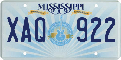 MS license plate XAQ922