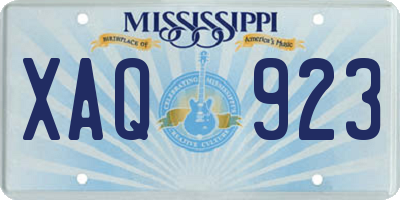 MS license plate XAQ923