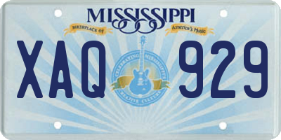 MS license plate XAQ929