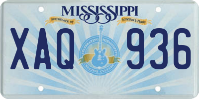 MS license plate XAQ936