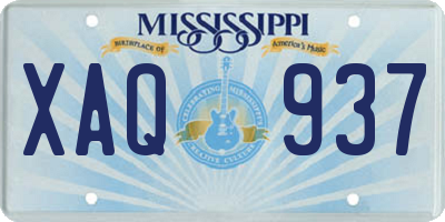MS license plate XAQ937