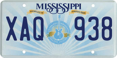 MS license plate XAQ938