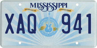 MS license plate XAQ941