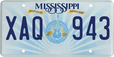 MS license plate XAQ943