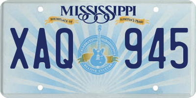 MS license plate XAQ945