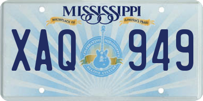 MS license plate XAQ949