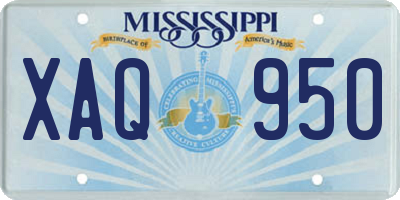 MS license plate XAQ950