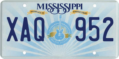 MS license plate XAQ952