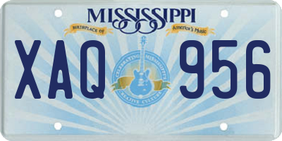 MS license plate XAQ956