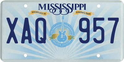 MS license plate XAQ957