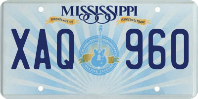 MS license plate XAQ960