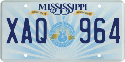 MS license plate XAQ964