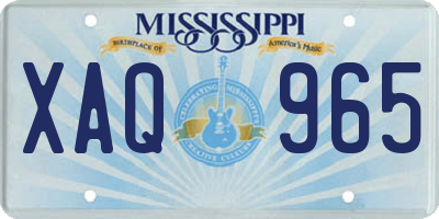 MS license plate XAQ965