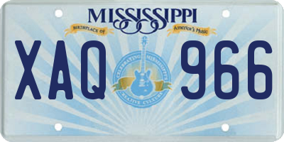 MS license plate XAQ966