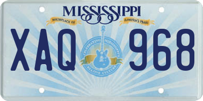 MS license plate XAQ968