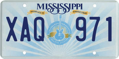 MS license plate XAQ971