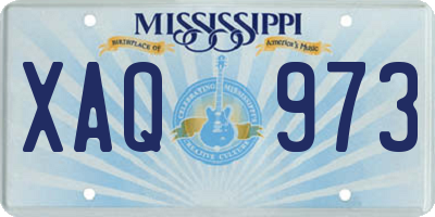 MS license plate XAQ973