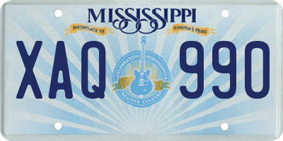 MS license plate XAQ990