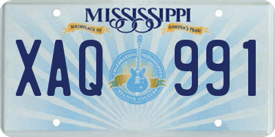 MS license plate XAQ991