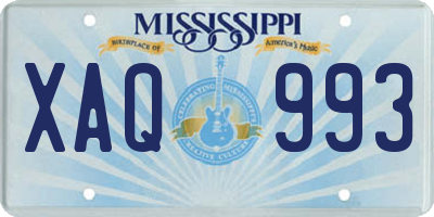 MS license plate XAQ993
