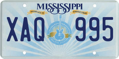 MS license plate XAQ995