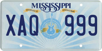 MS license plate XAQ999