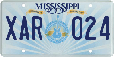 MS license plate XAR024
