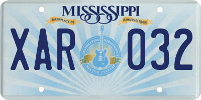 MS license plate XAR032