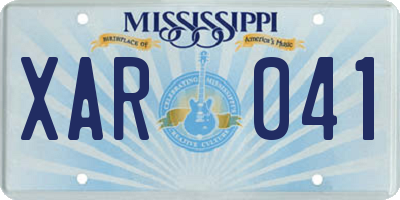MS license plate XAR041