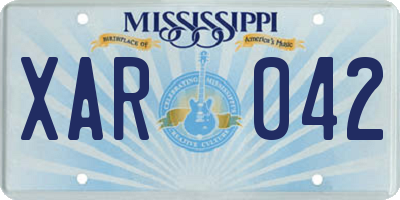 MS license plate XAR042