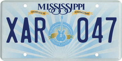 MS license plate XAR047