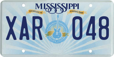 MS license plate XAR048