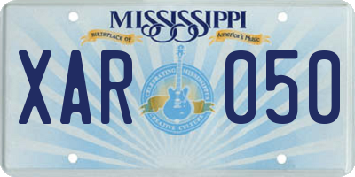 MS license plate XAR050