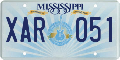 MS license plate XAR051
