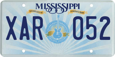 MS license plate XAR052
