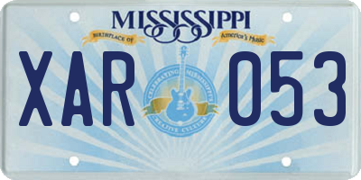 MS license plate XAR053