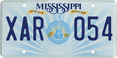 MS license plate XAR054