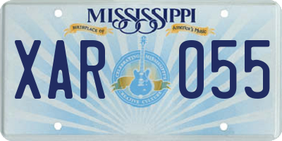 MS license plate XAR055